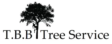 A black and white logo for t.b.b. tree service